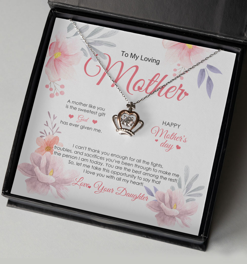 Mom Necklace A Mother Like You Is The Sweetest Gift Crown Necklace Mother’s Day Gifts